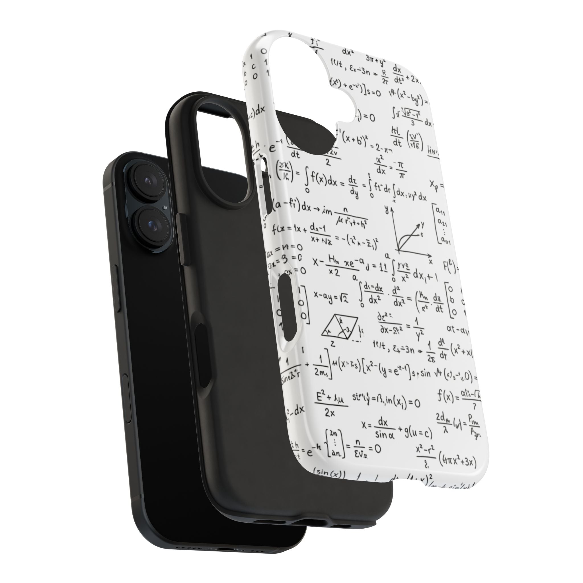 NO003 Math Equations Tough Phone Case — Vintage Handwritten Formula Protective Cover