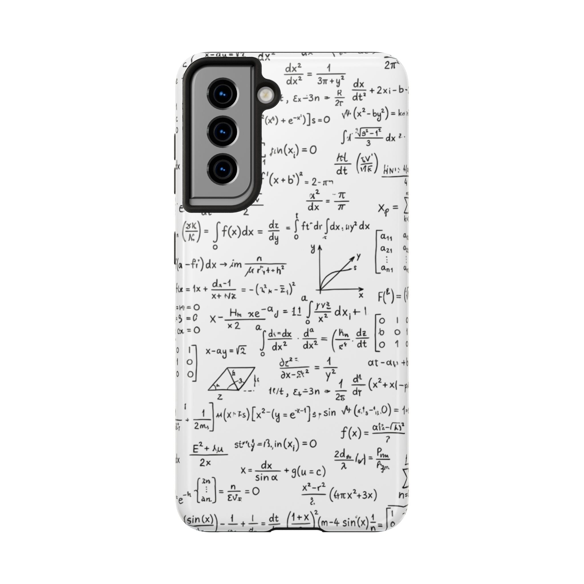 NO003 Math Equations Tough Phone Case — Vintage Handwritten Formula Protective Cover