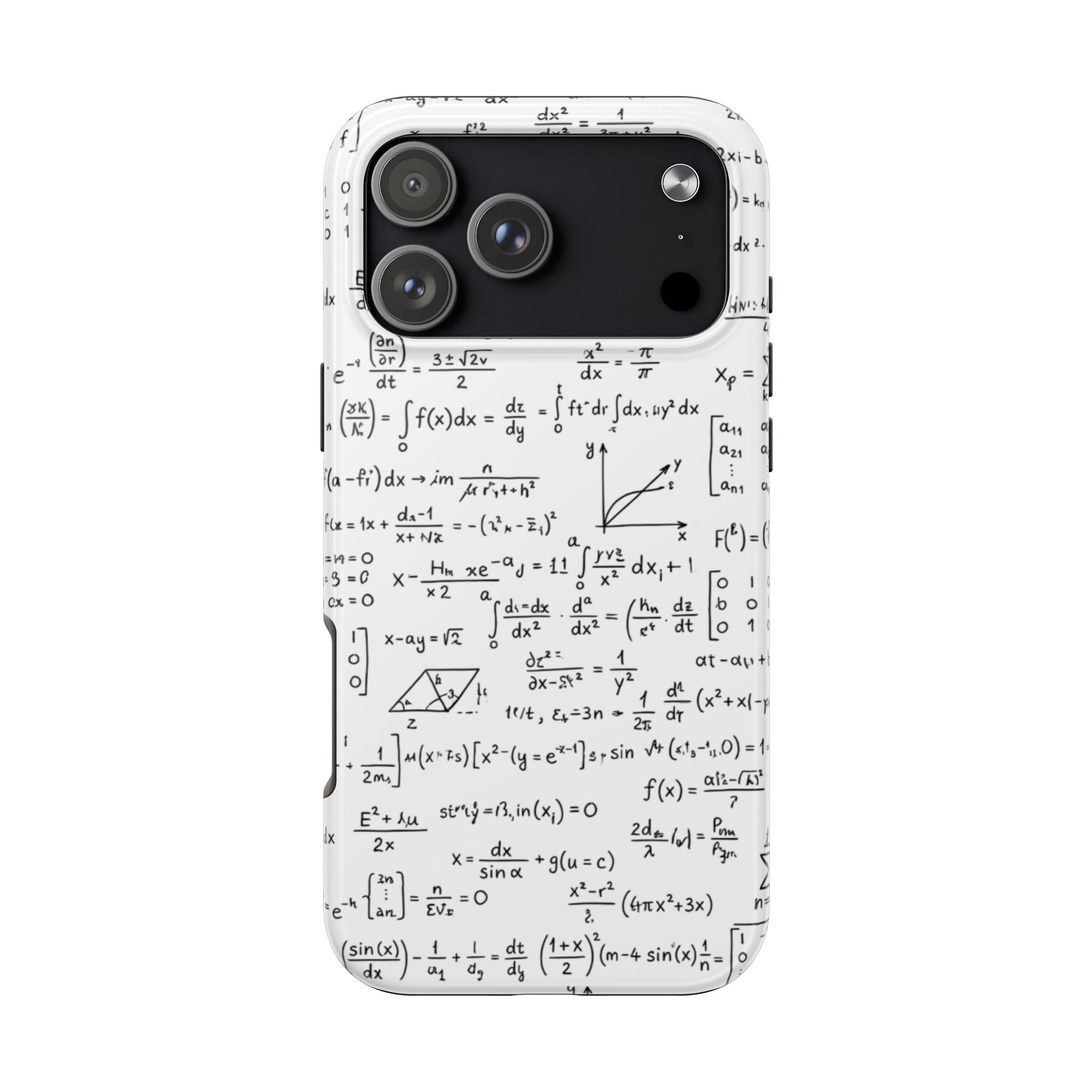 NO003 Math Equations Tough Phone Case — Vintage Handwritten Formula Protective Cover