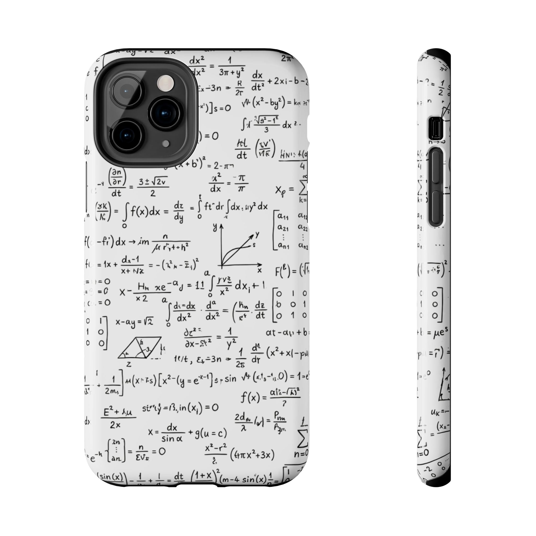 NO003 Math Equations Tough Phone Case — Vintage Handwritten Formula Protective Cover