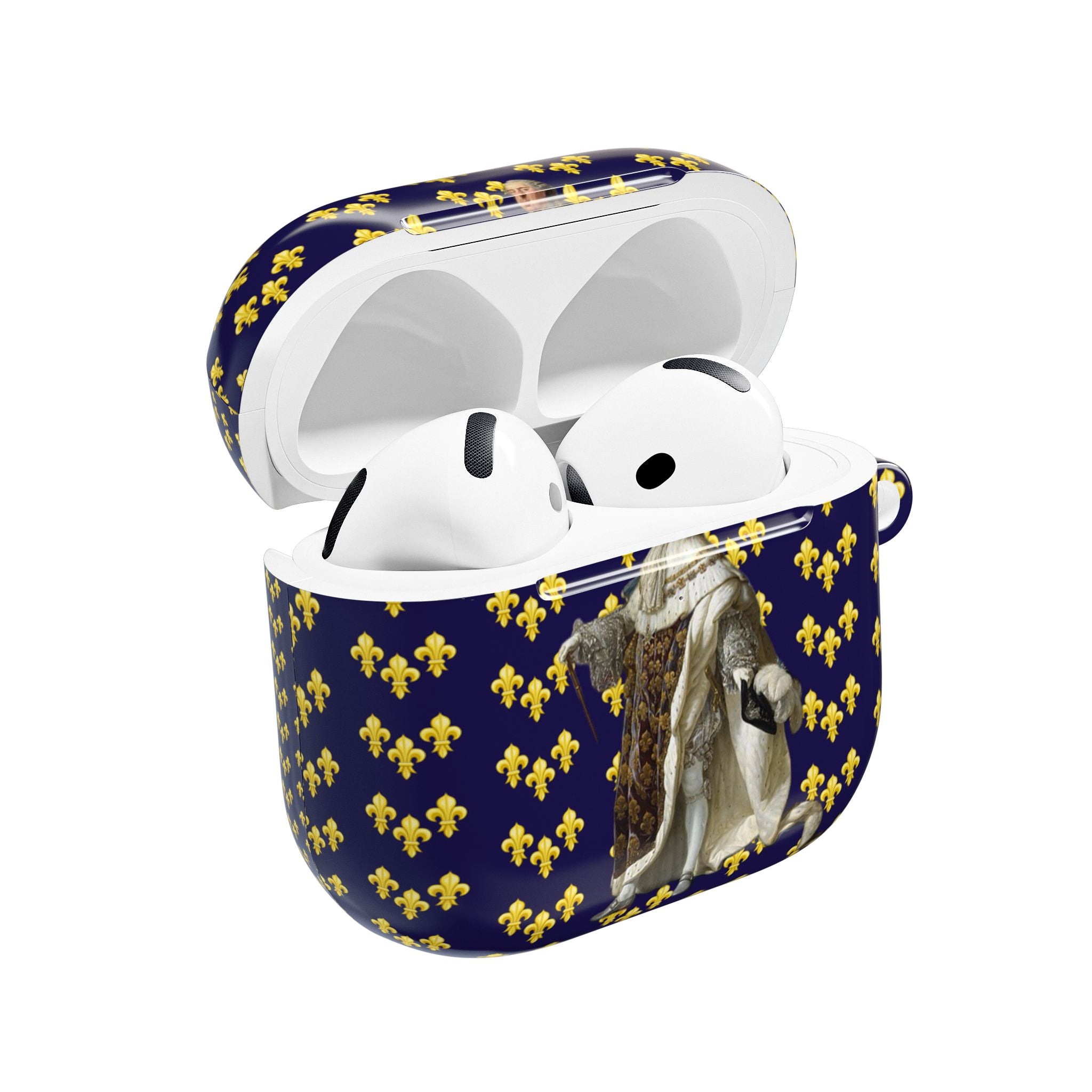 POD001 Regal French King AirPod Case – Vintage Royal Coat of Arms Design