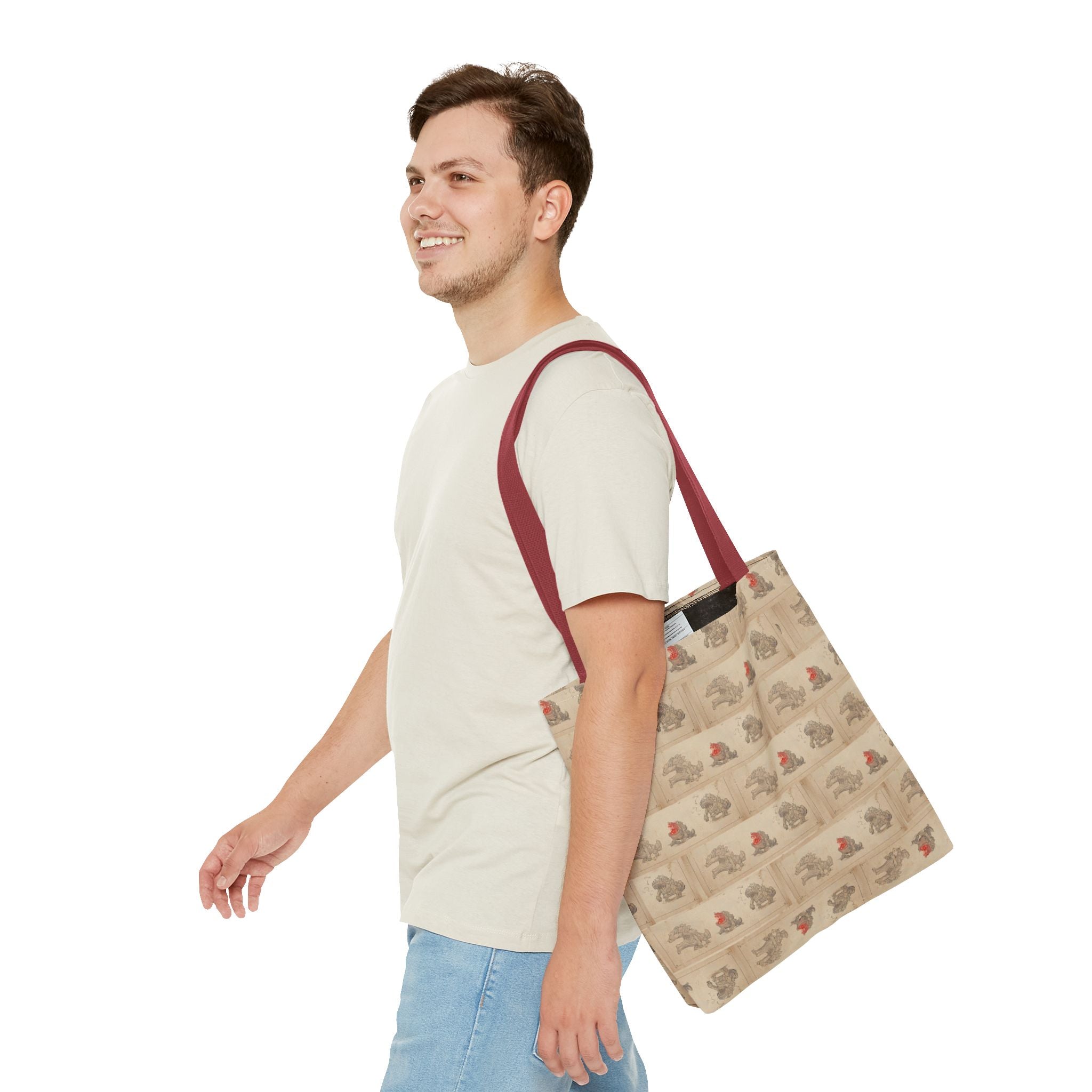 MOUMONS006 Tote Bag — Cute Retro Dog Shopper