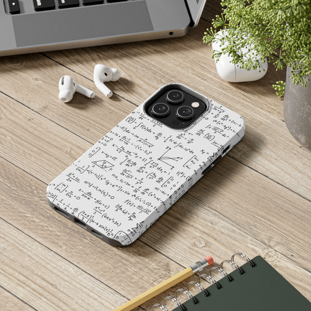 NO003 Math Equations Tough Phone Case — Vintage Handwritten Formula Protective Cover