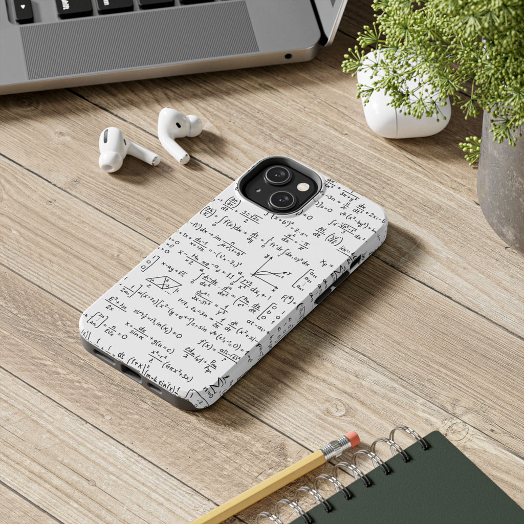 NO003 Math Equations Tough Phone Case — Vintage Handwritten Formula Protective Cover