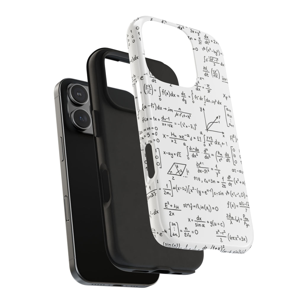NO003 Math Equations Tough Phone Case — Vintage Handwritten Formula Protective Cover