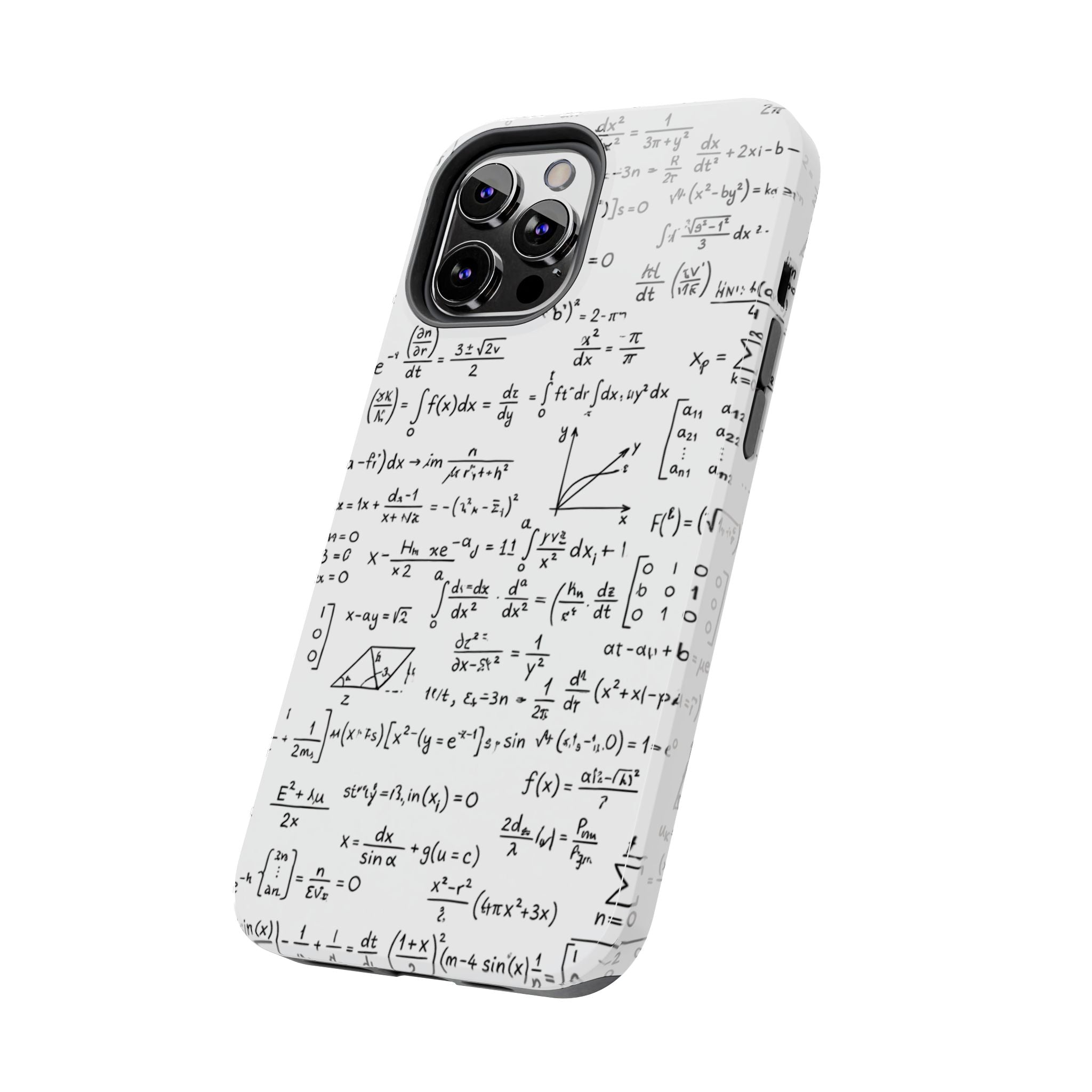 NO003 Math Equations Tough Phone Case — Vintage Handwritten Formula Protective Cover