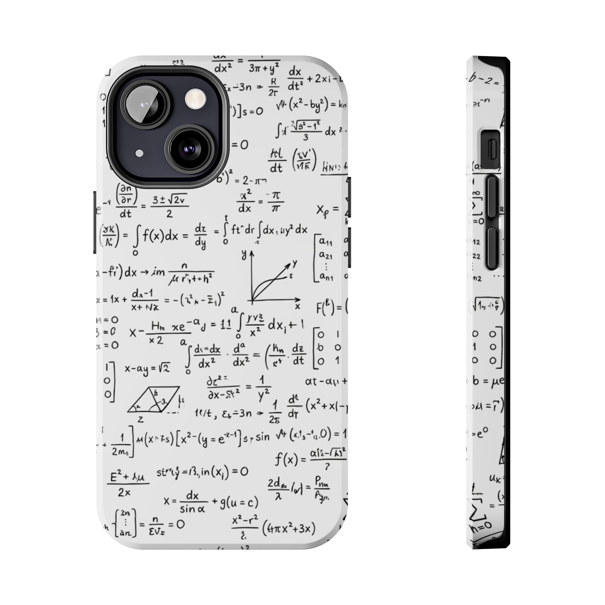 NO003 Math Equations Tough Phone Case — Vintage Handwritten Formula Protective Cover