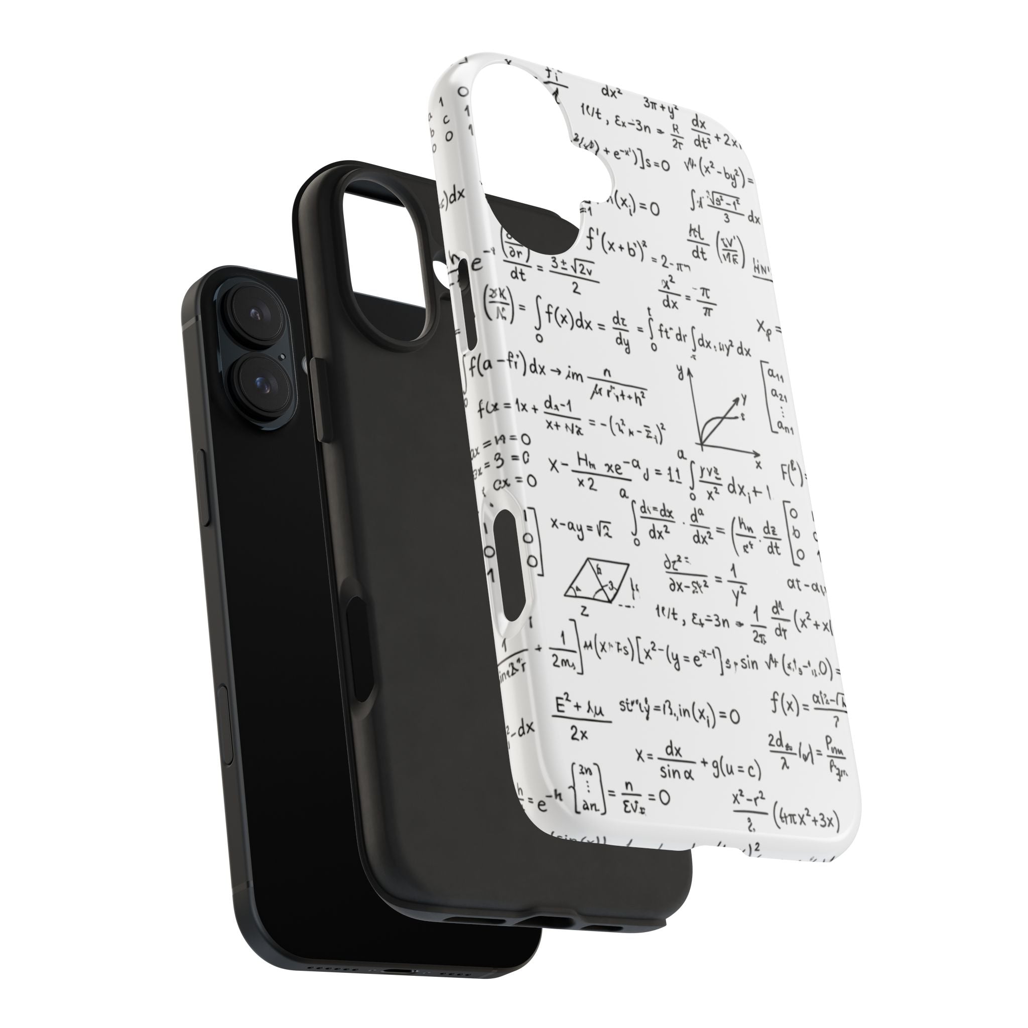 NO003 Math Equations Tough Phone Case — Vintage Handwritten Formula Protective Cover