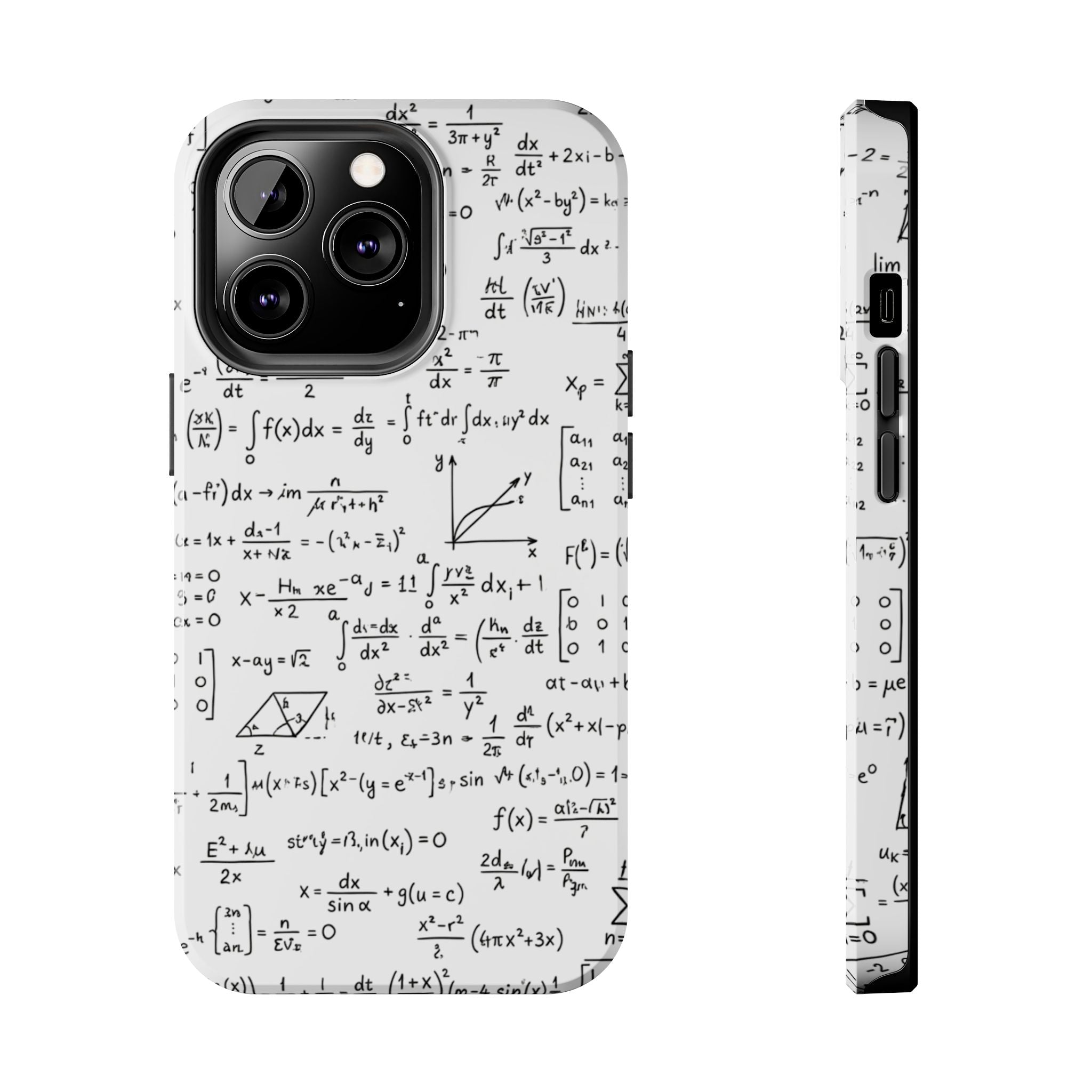 NO003 Math Equations Tough Phone Case — Vintage Handwritten Formula Protective Cover