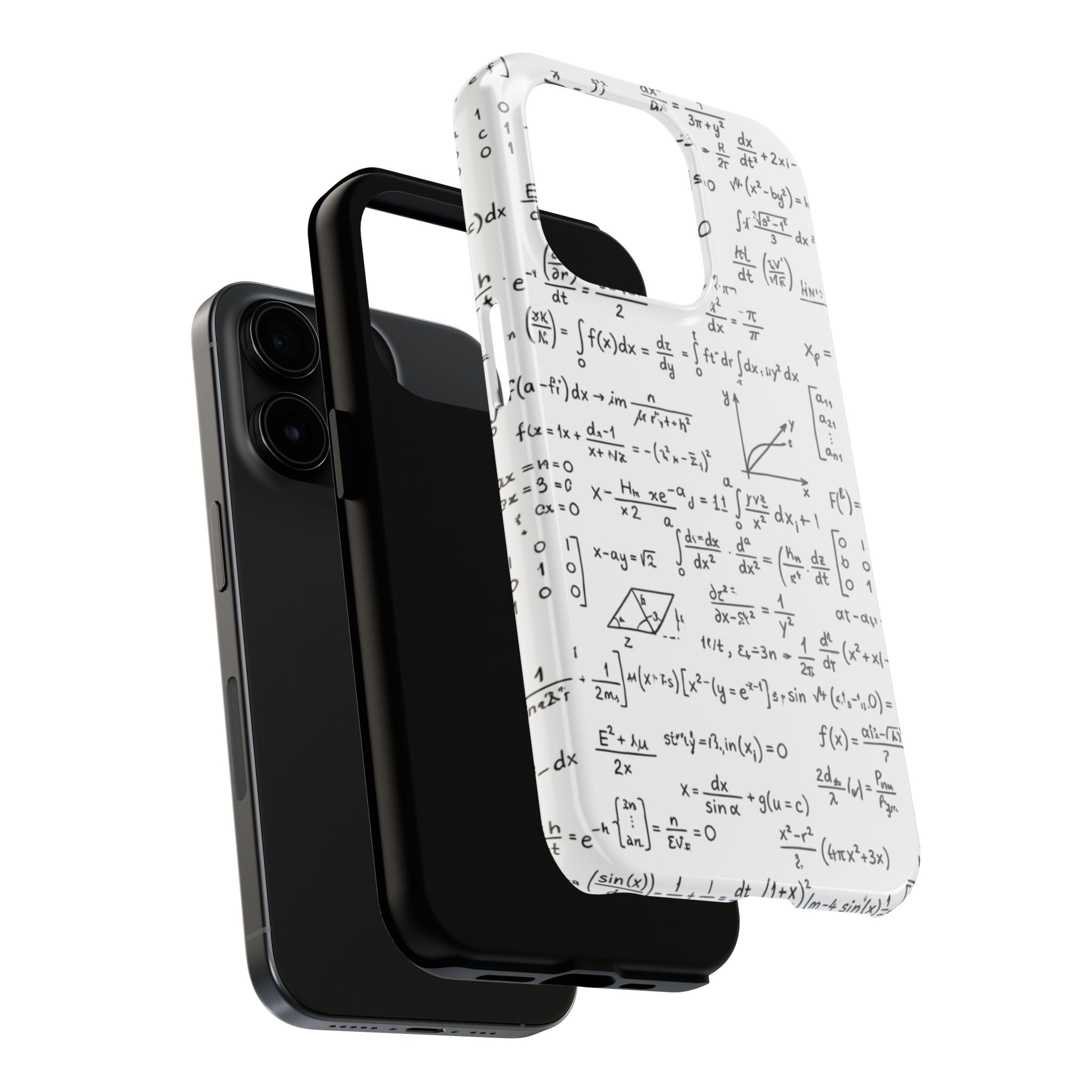 NO003 Math Equations Tough Phone Case — Vintage Handwritten Formula Protective Cover
