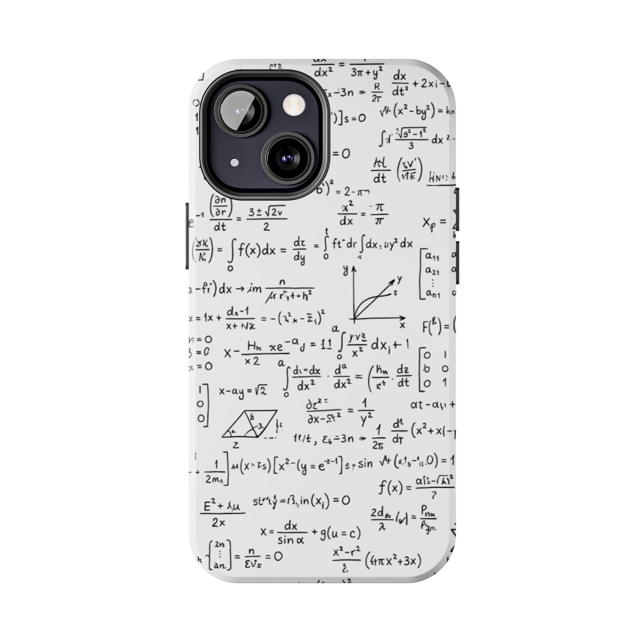 NO003 Math Equations Tough Phone Case — Vintage Handwritten Formula Protective Cover