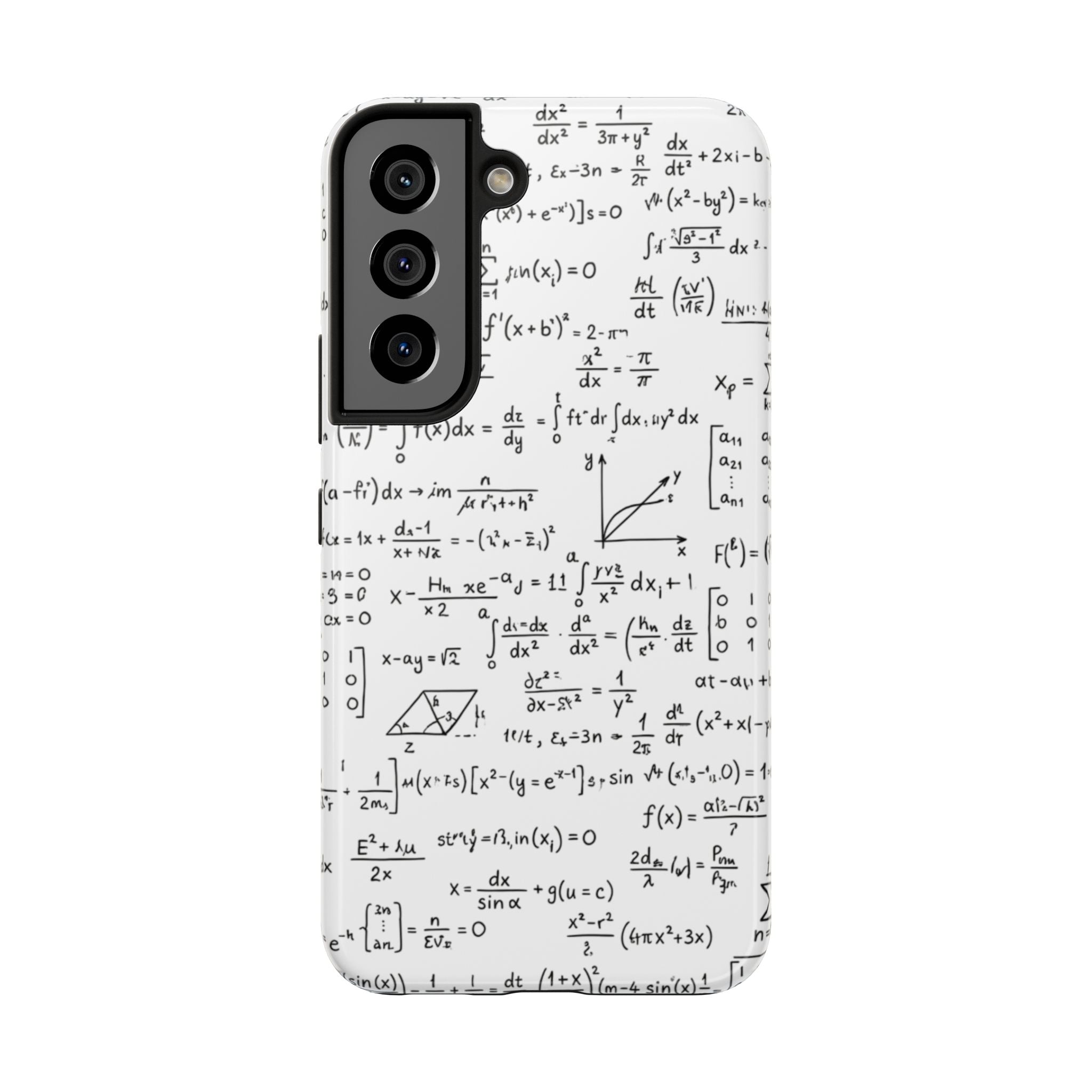 NO003 Math Equations Tough Phone Case — Vintage Handwritten Formula Protective Cover