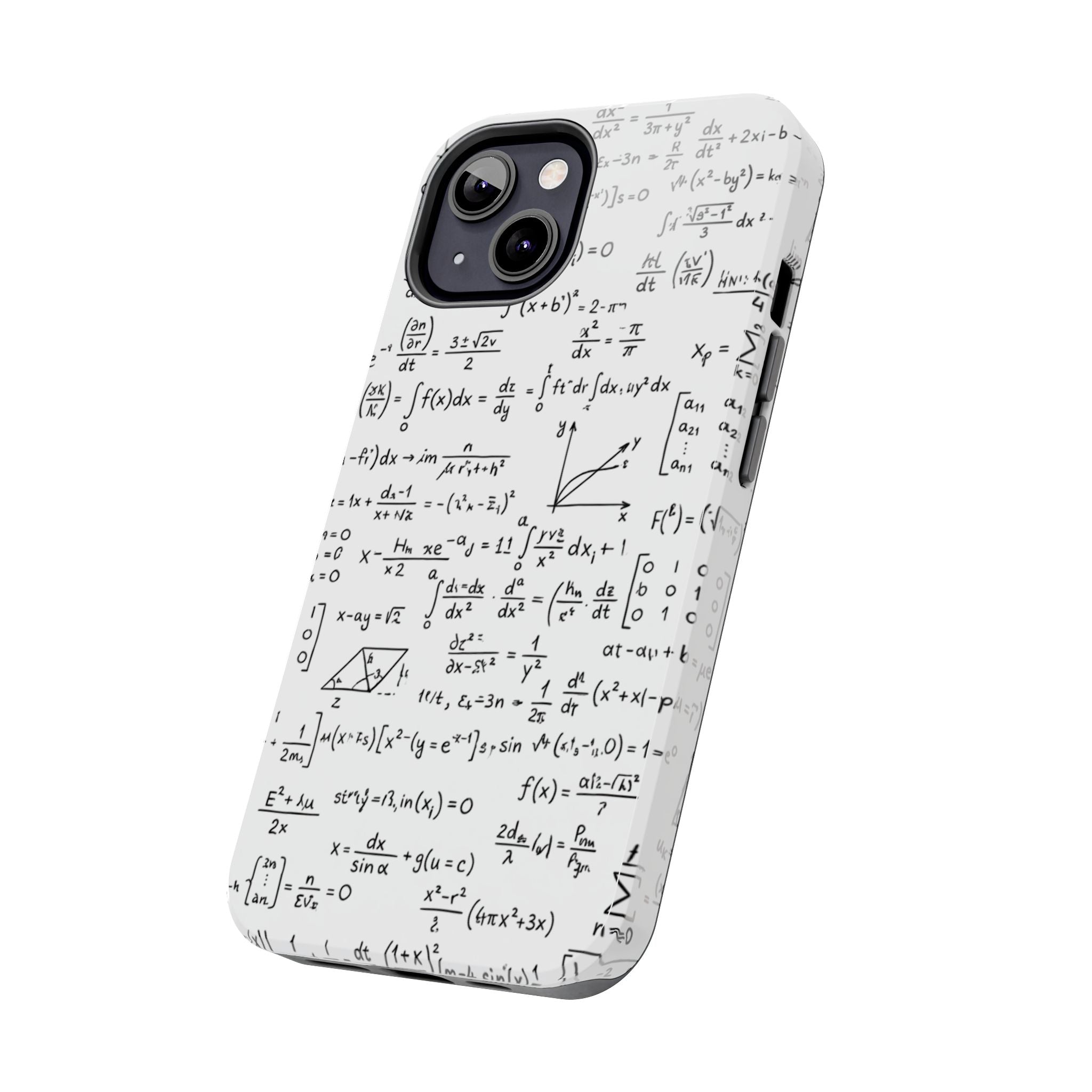 NO003 Math Equations Tough Phone Case — Vintage Handwritten Formula Protective Cover