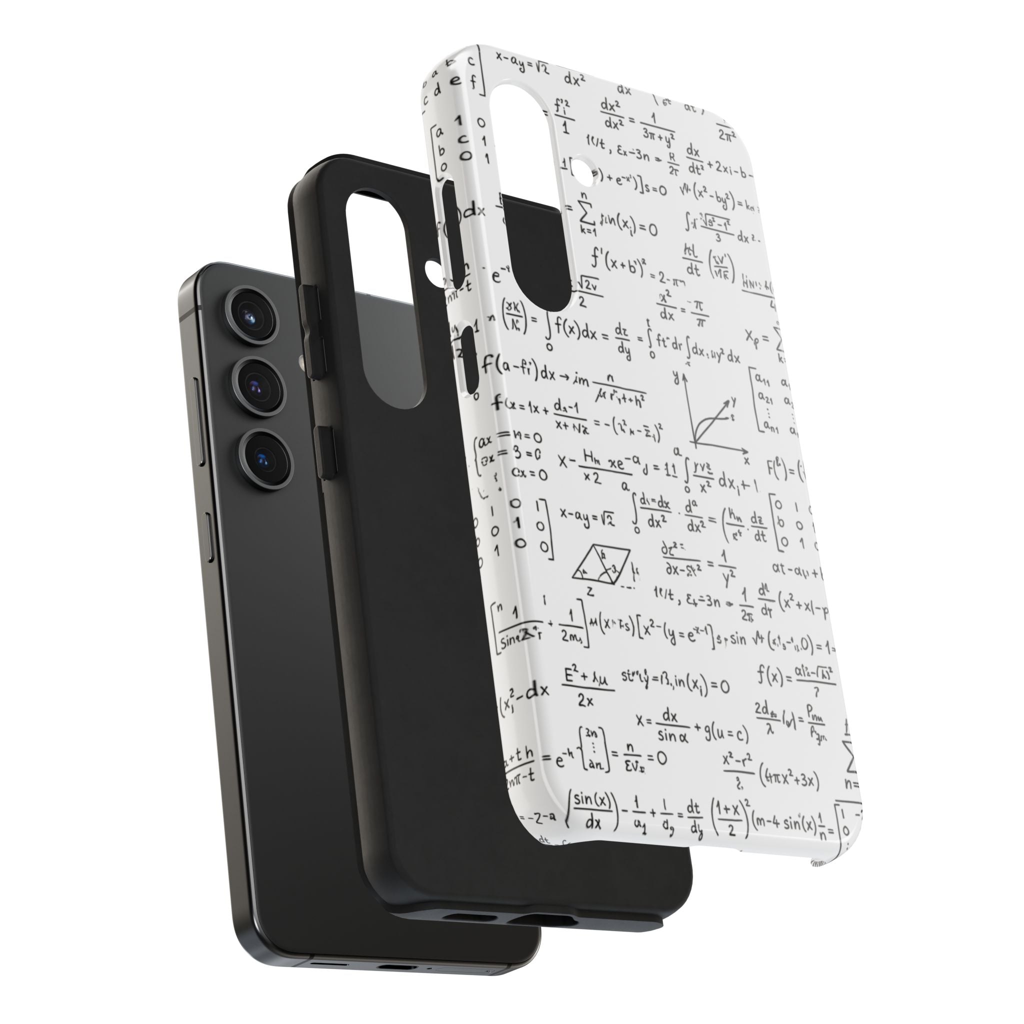 NO003 Math Equations Tough Phone Case — Vintage Handwritten Formula Protective Cover