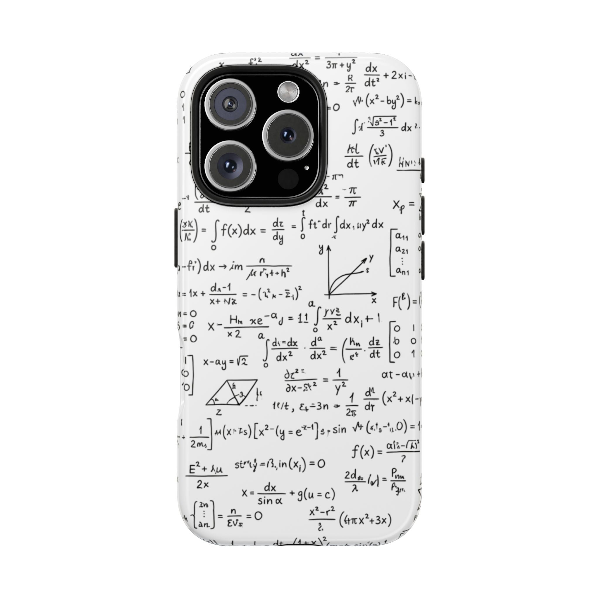 NO003 Math Equations Tough Phone Case — Vintage Handwritten Formula Protective Cover