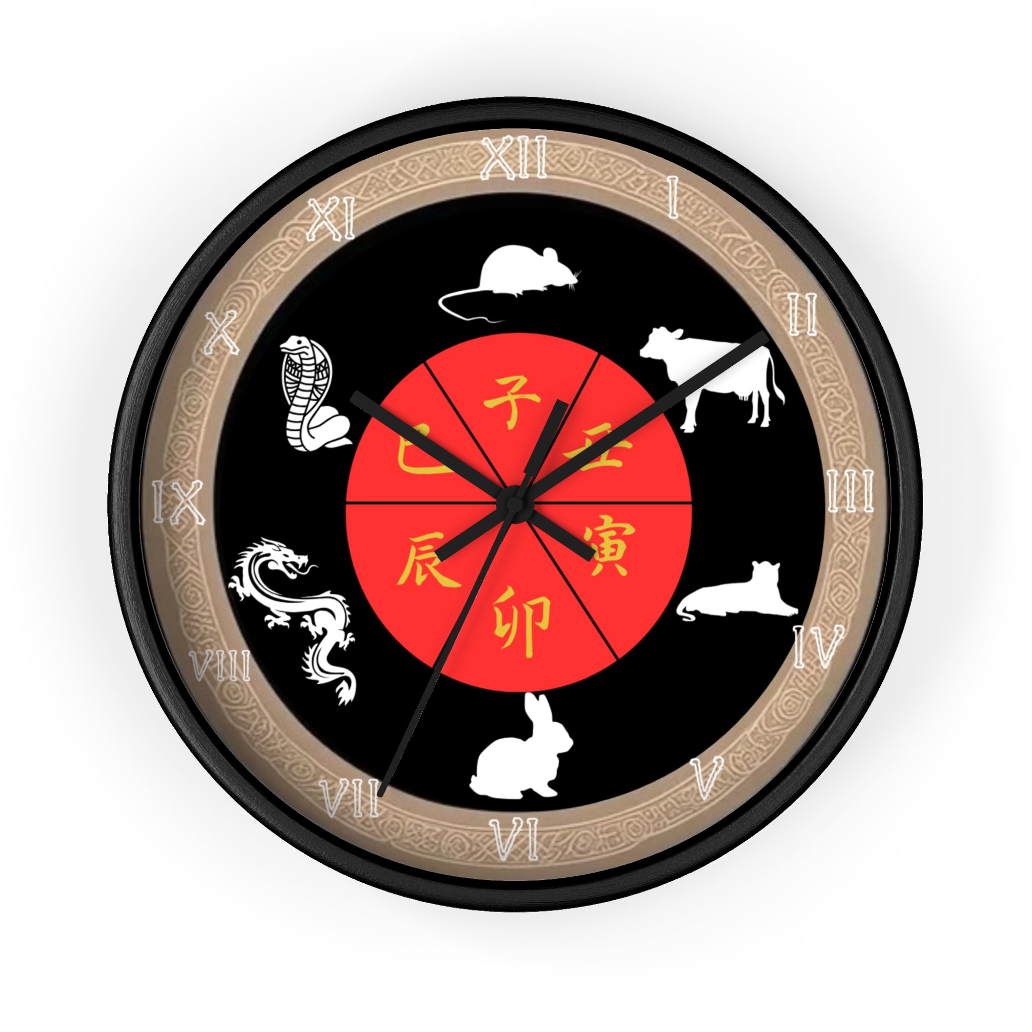 Chinese Zodiac Wall Clock, Astrological Decor, Unique Gift for Home, Animal Sign Timepiece, Lunar New Year Decoration