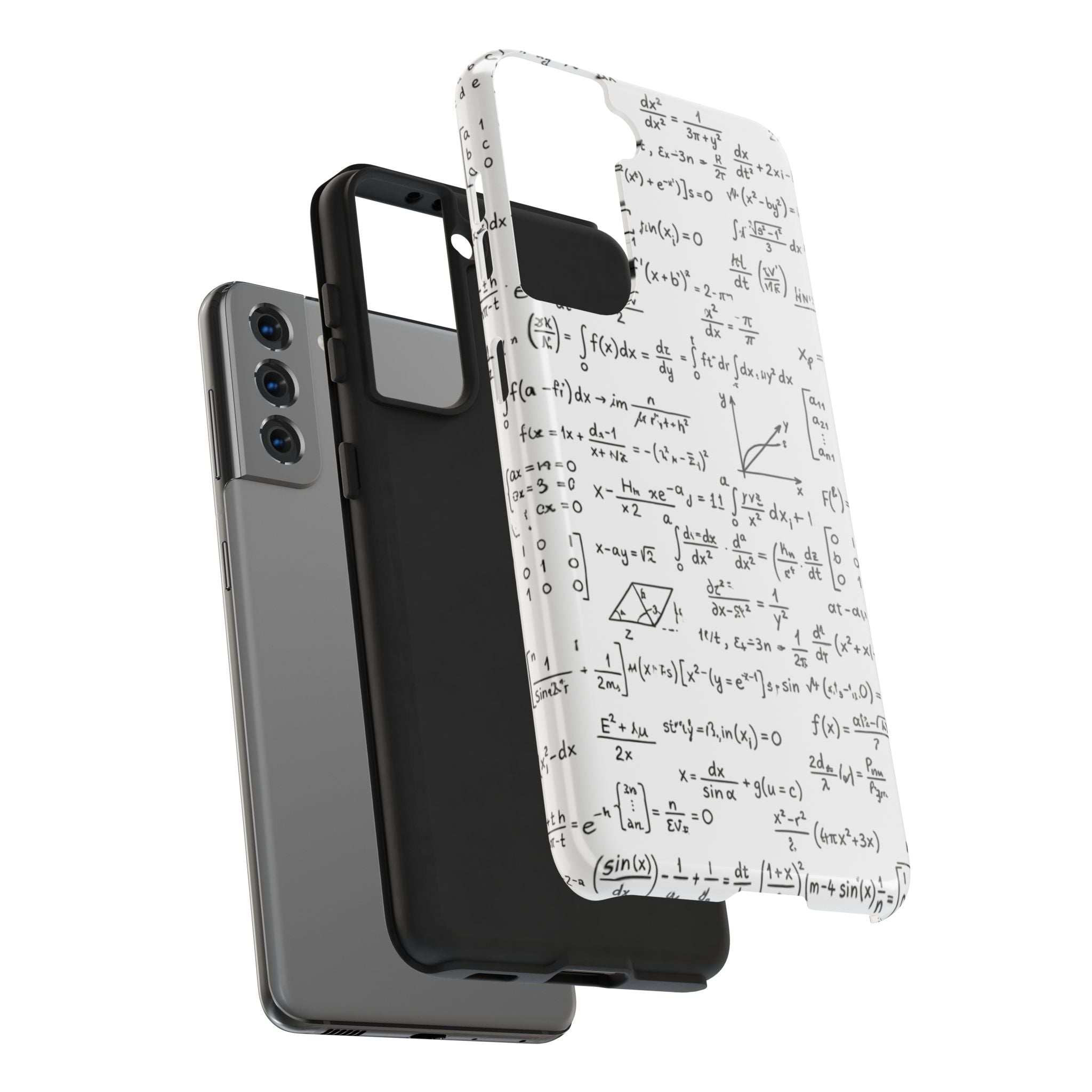 NO003 Math Equations Tough Phone Case — Vintage Handwritten Formula Protective Cover