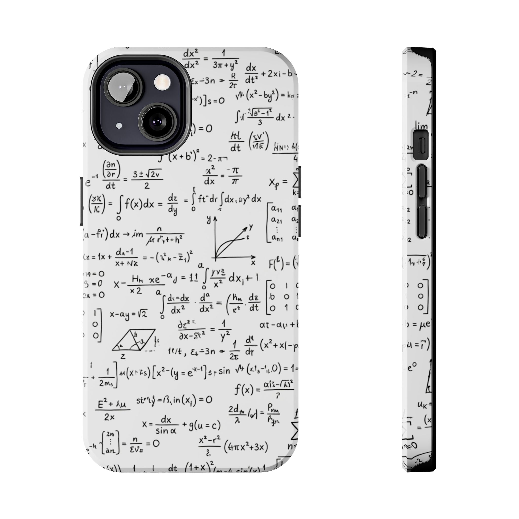 NO003 Math Equations Tough Phone Case — Vintage Handwritten Formula Protective Cover
