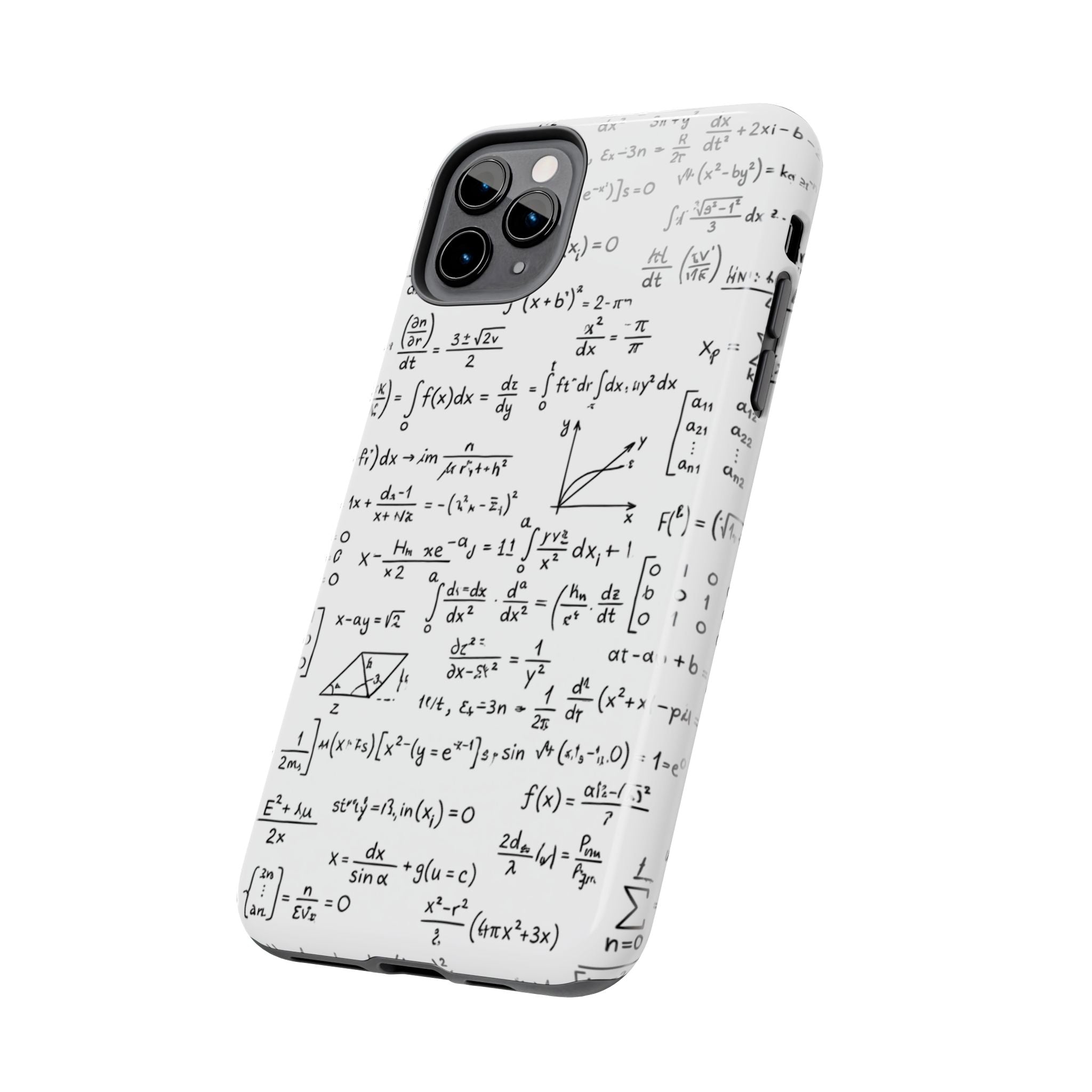NO003 Math Equations Tough Phone Case — Vintage Handwritten Formula Protective Cover