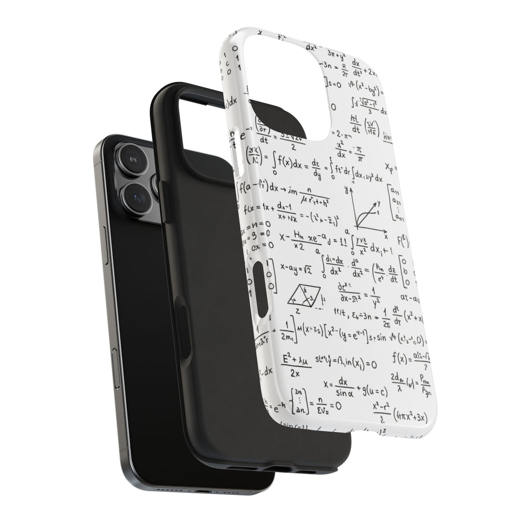 NO003 Math Equations Tough Phone Case — Vintage Handwritten Formula Protective Cover