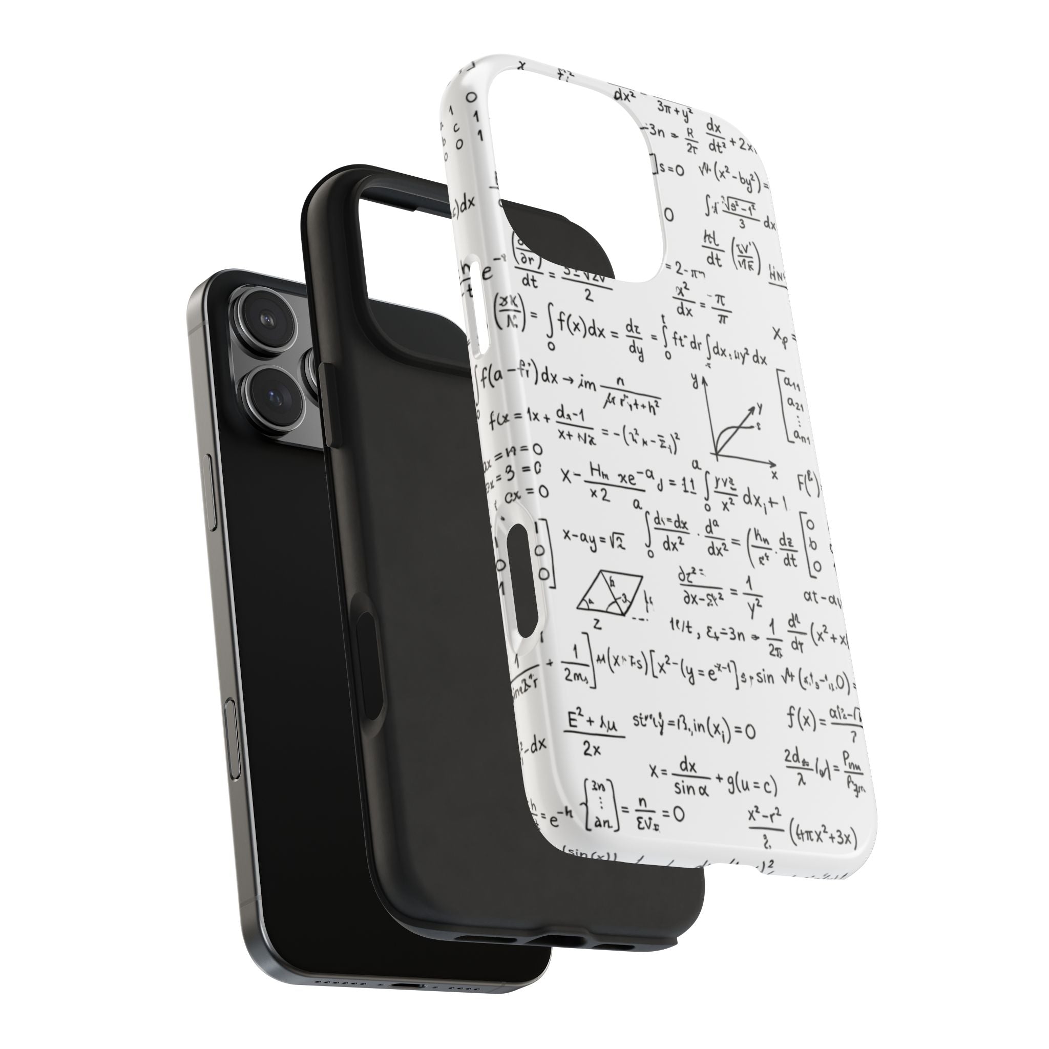 NO003 Math Equations Tough Phone Case — Vintage Handwritten Formula Protective Cover