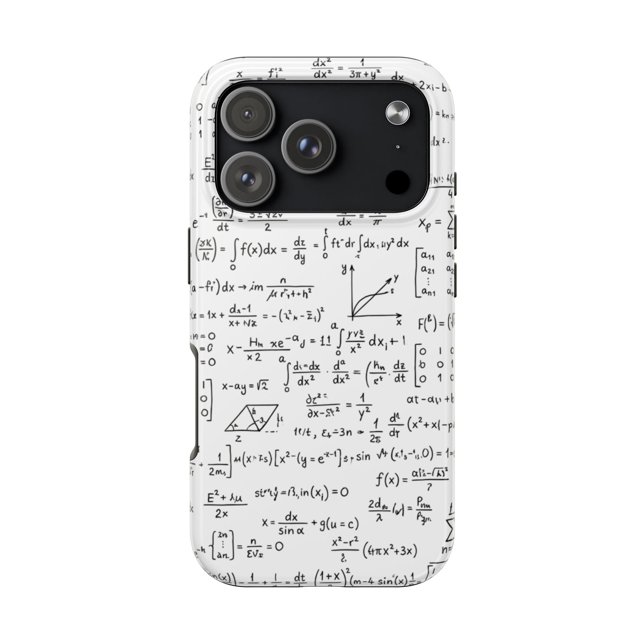 NO003 Math Equations Tough Phone Case — Vintage Handwritten Formula Protective Cover