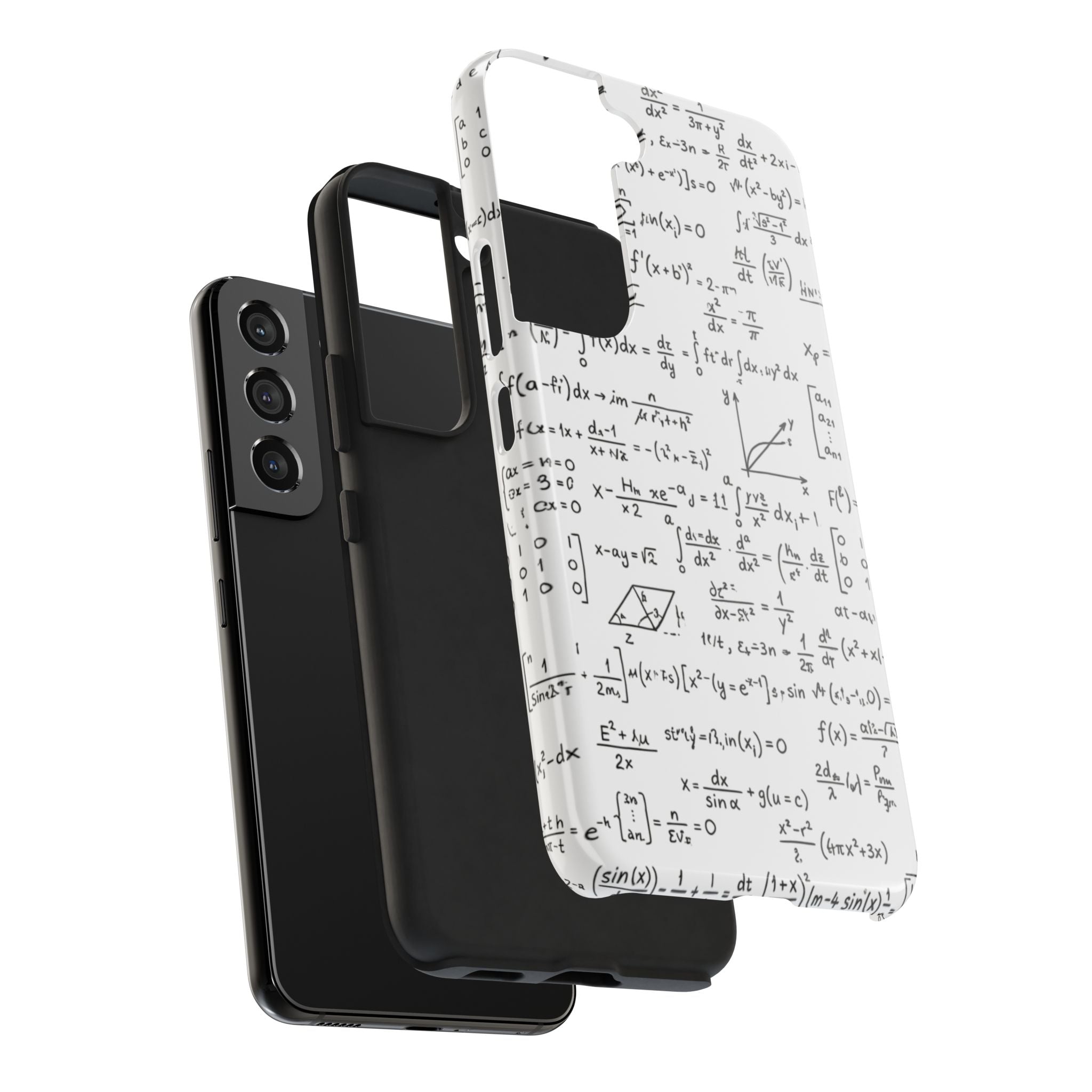 NO003 Math Equations Tough Phone Case — Vintage Handwritten Formula Protective Cover