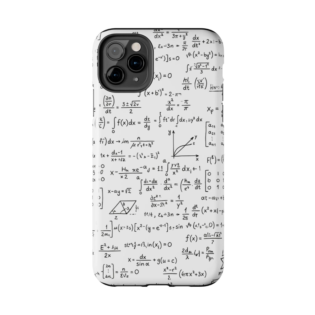 NO003 Math Equations Tough Phone Case — Vintage Handwritten Formula Protective Cover