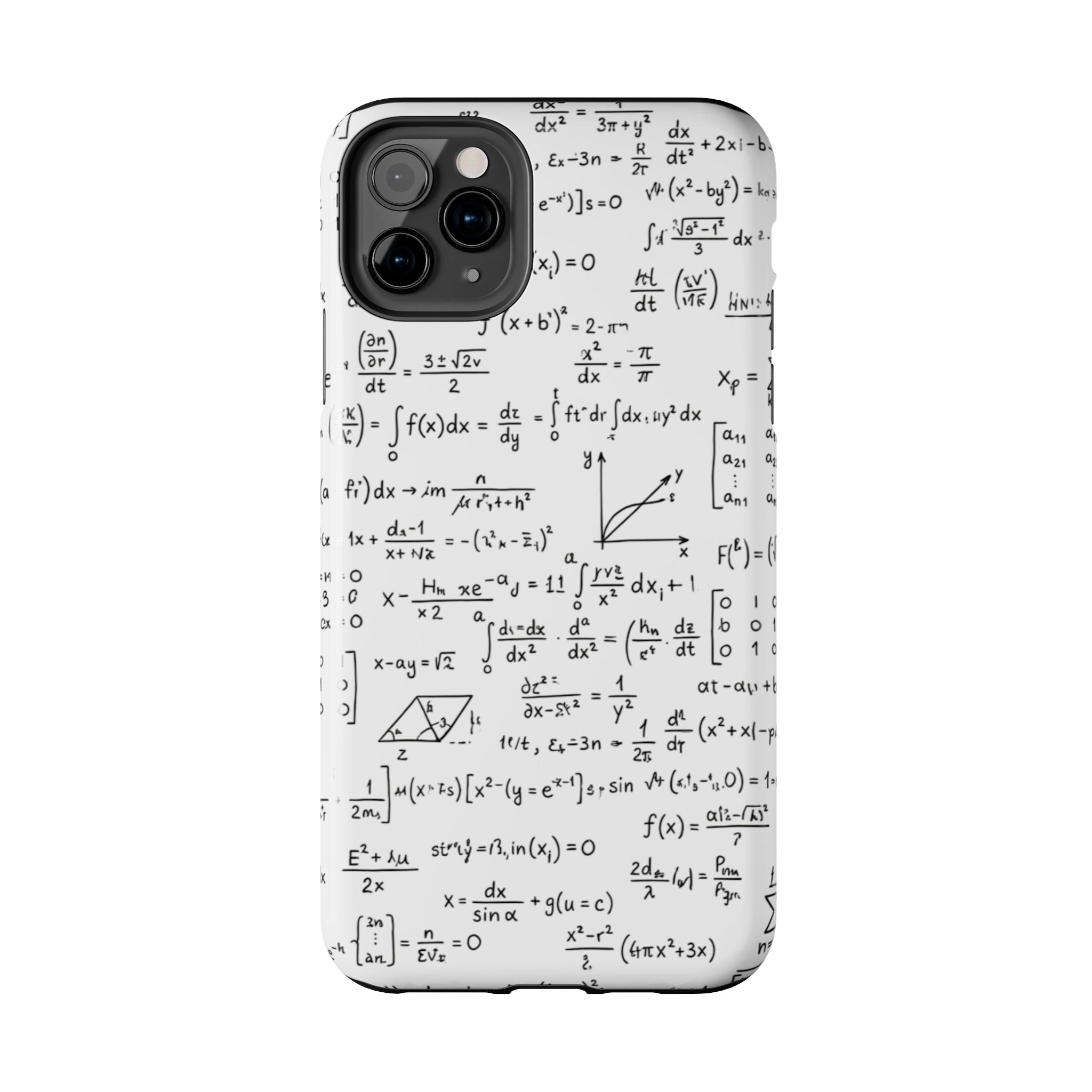 NO003 Math Equations Tough Phone Case — Vintage Handwritten Formula Protective Cover