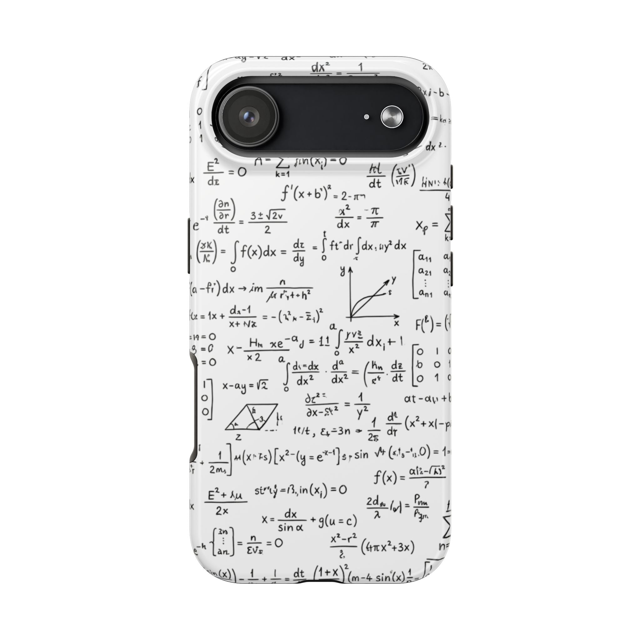 NO003 Math Equations Tough Phone Case — Vintage Handwritten Formula Protective Cover