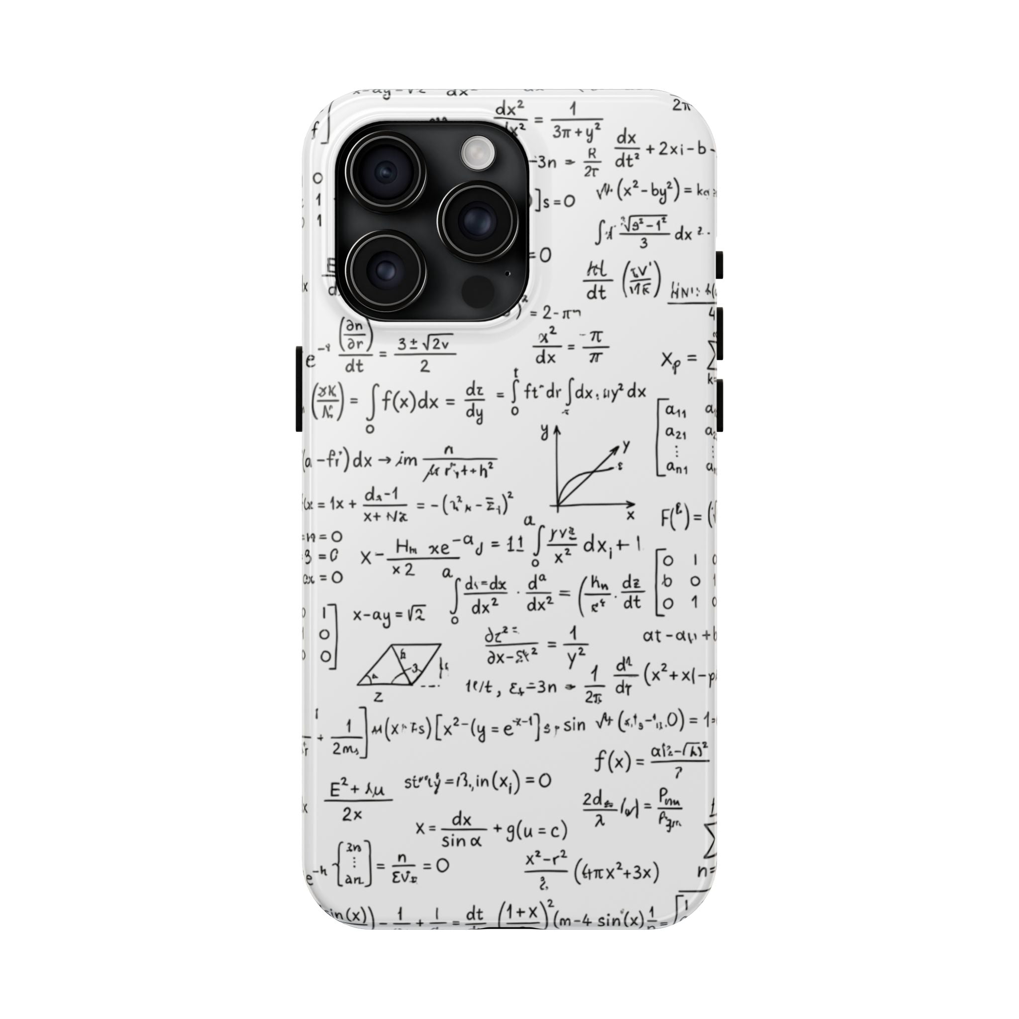 NO003 Math Equations Tough Phone Case — Vintage Handwritten Formula Protective Cover