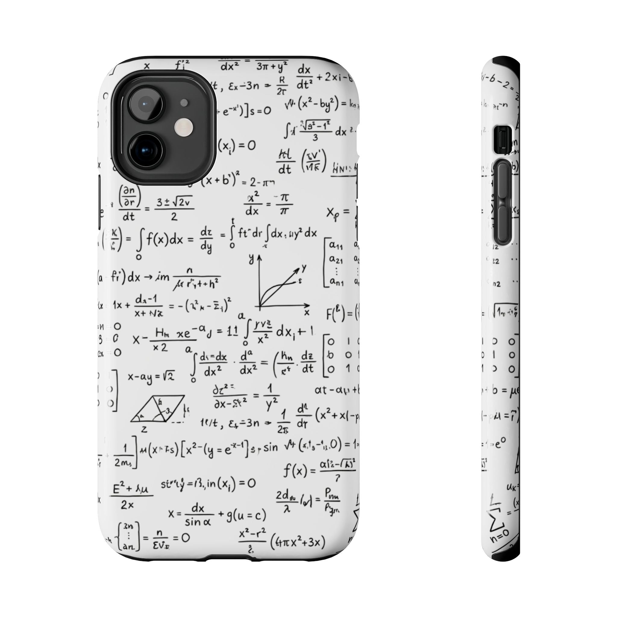 NO003 Math Equations Tough Phone Case — Vintage Handwritten Formula Protective Cover