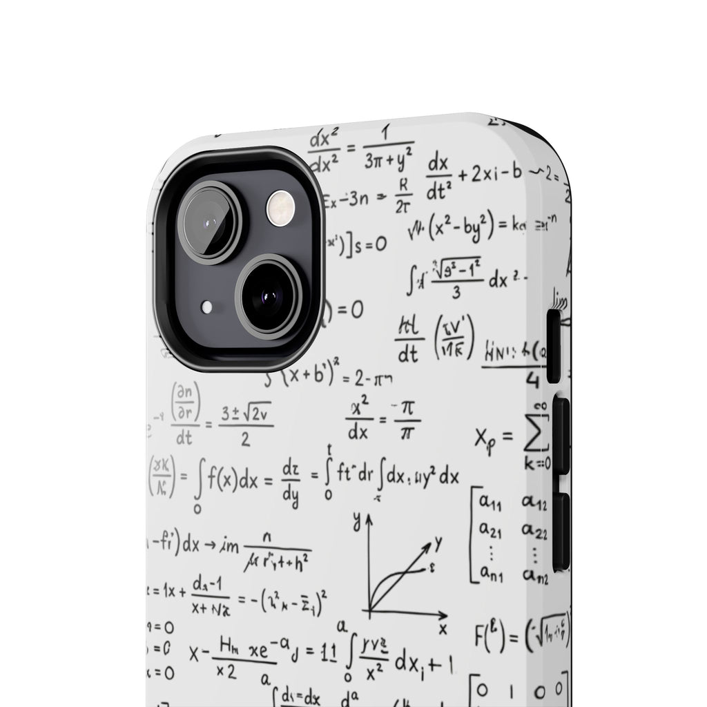 NO003 Math Equations Tough Phone Case — Vintage Handwritten Formula Protective Cover