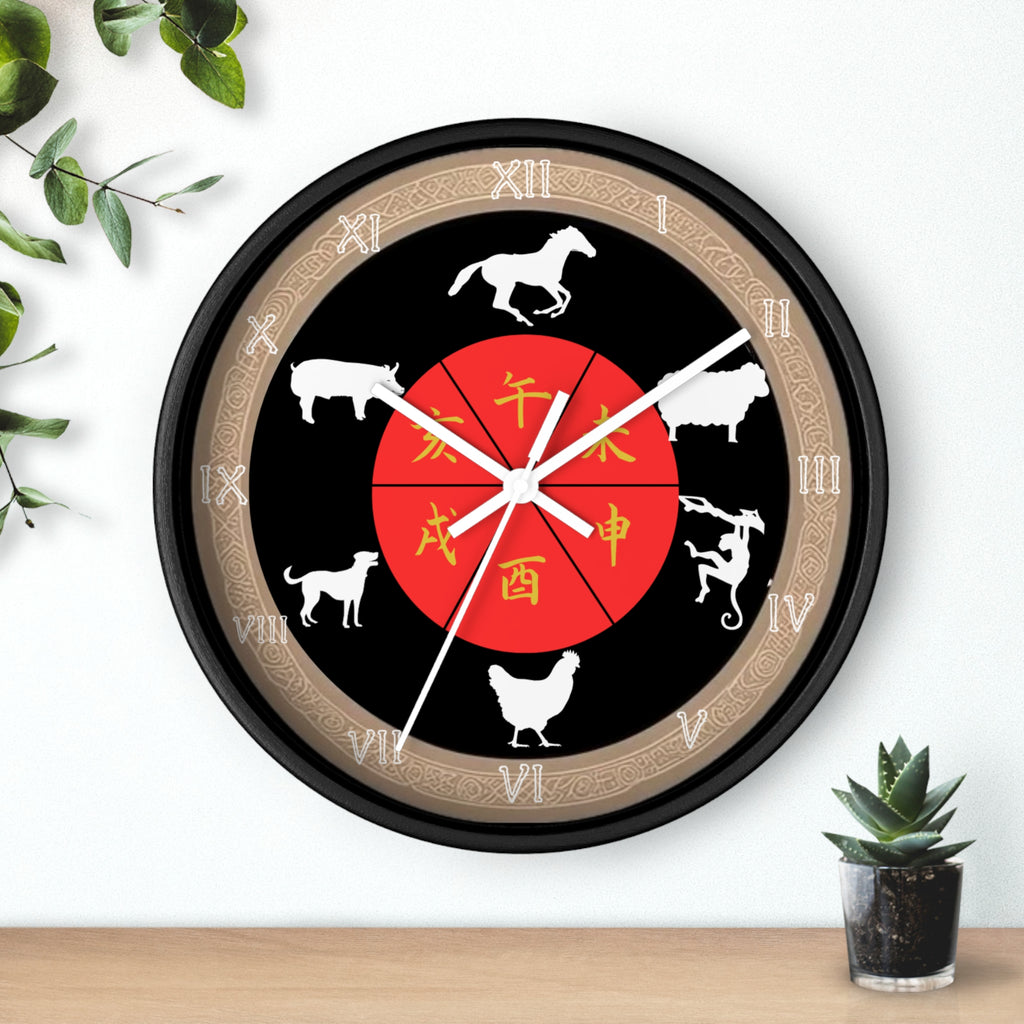 Zodiac Animal Wall Clock, Chinese Zodiac Clock, Unique Home Decor, Gift for Astrology Lovers, Office Wall Art, Feng Shui Decor