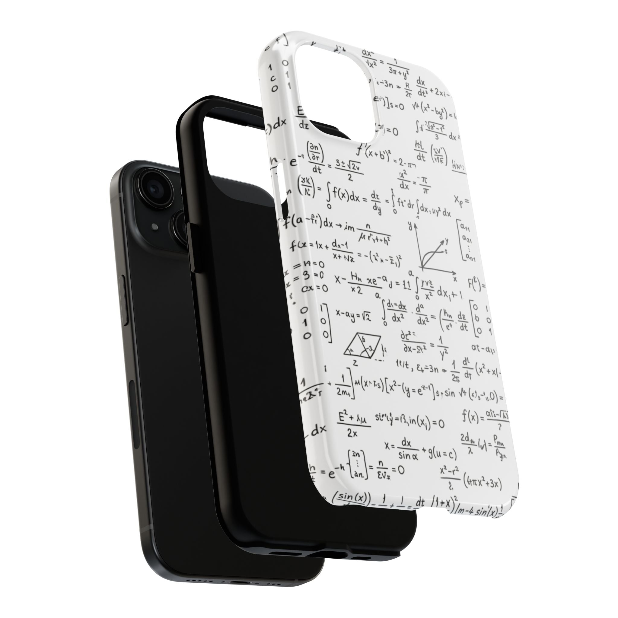 NO003 Math Equations Tough Phone Case — Vintage Handwritten Formula Protective Cover