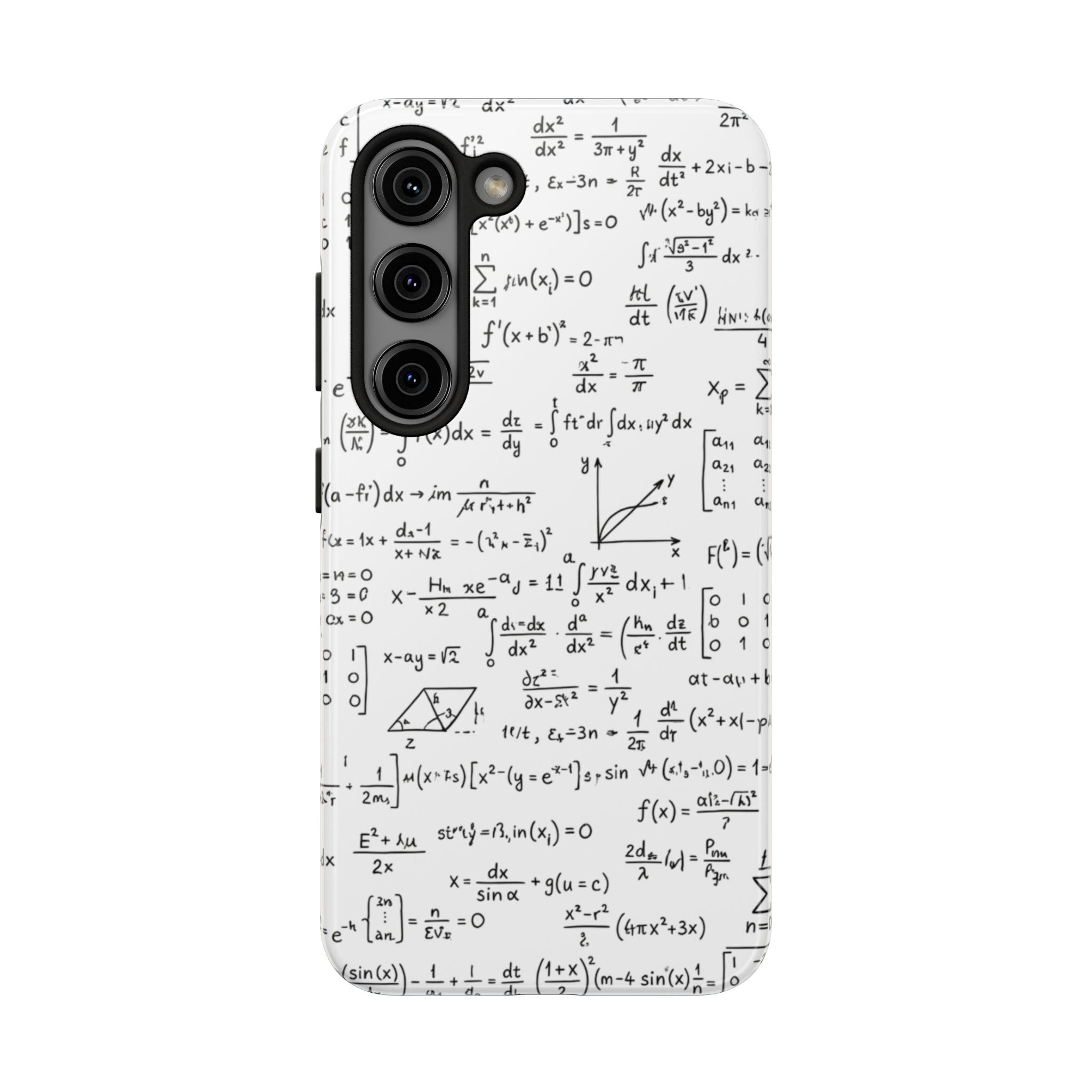 NO003 Math Equations Tough Phone Case — Vintage Handwritten Formula Protective Cover