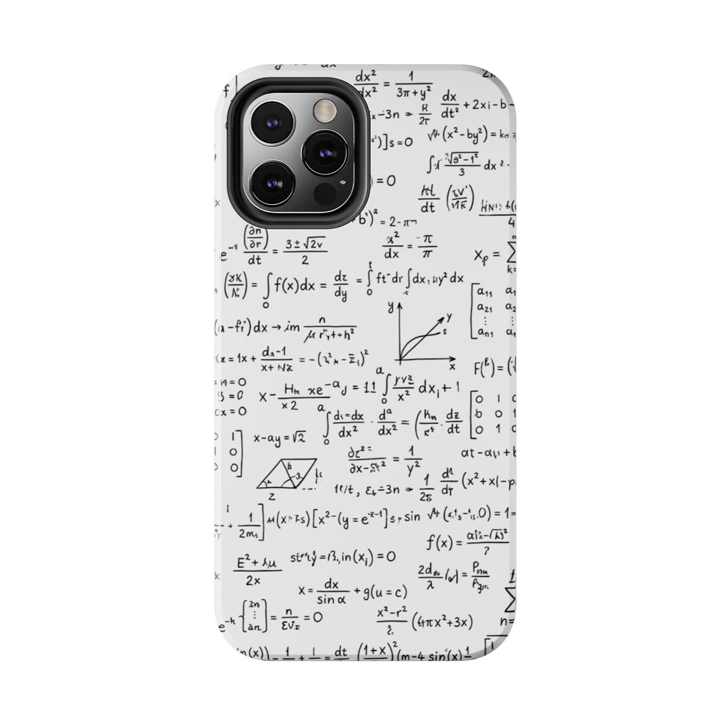 NO003 Math Equations Tough Phone Case — Vintage Handwritten Formula Protective Cover