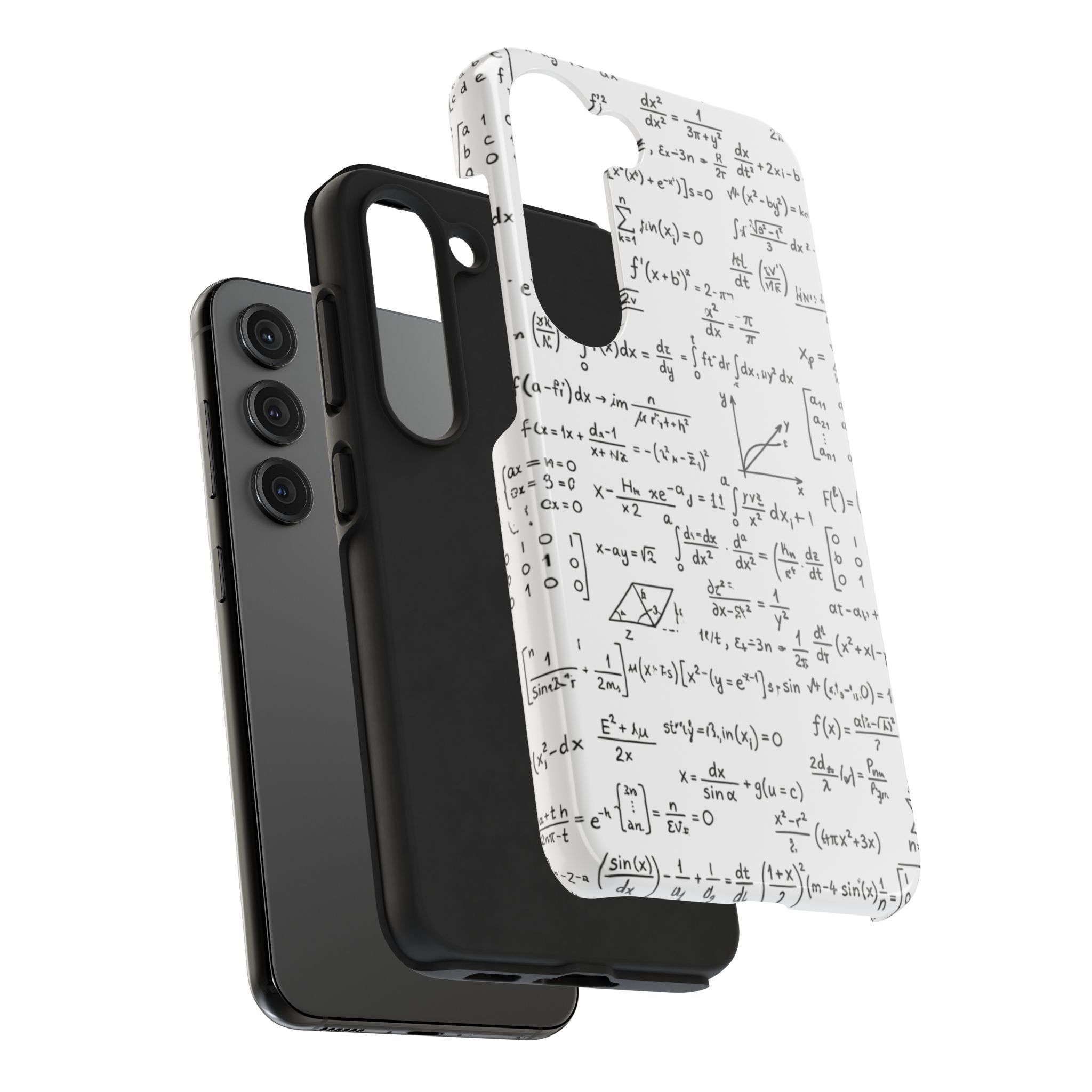NO003 Math Equations Tough Phone Case — Vintage Handwritten Formula Protective Cover