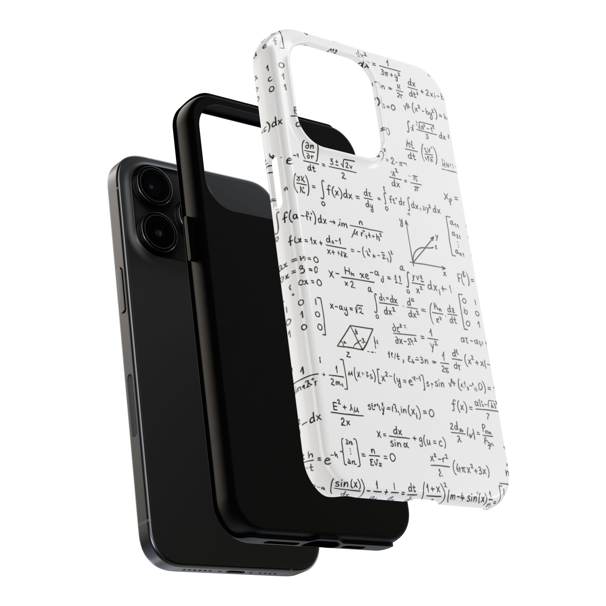 NO003 Math Equations Tough Phone Case — Vintage Handwritten Formula Protective Cover