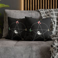 Zen-Inspired Faux Suede Pillowcase with Yin Yang Design X Five elements