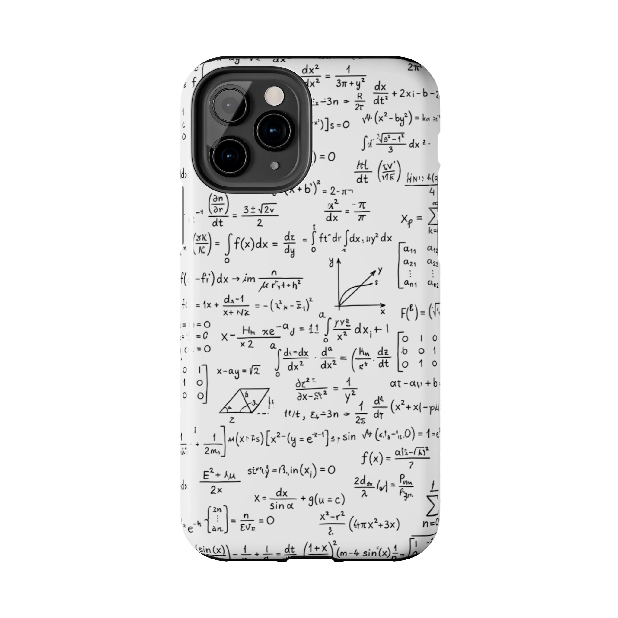 NO003 Math Equations Tough Phone Case — Vintage Handwritten Formula Protective Cover