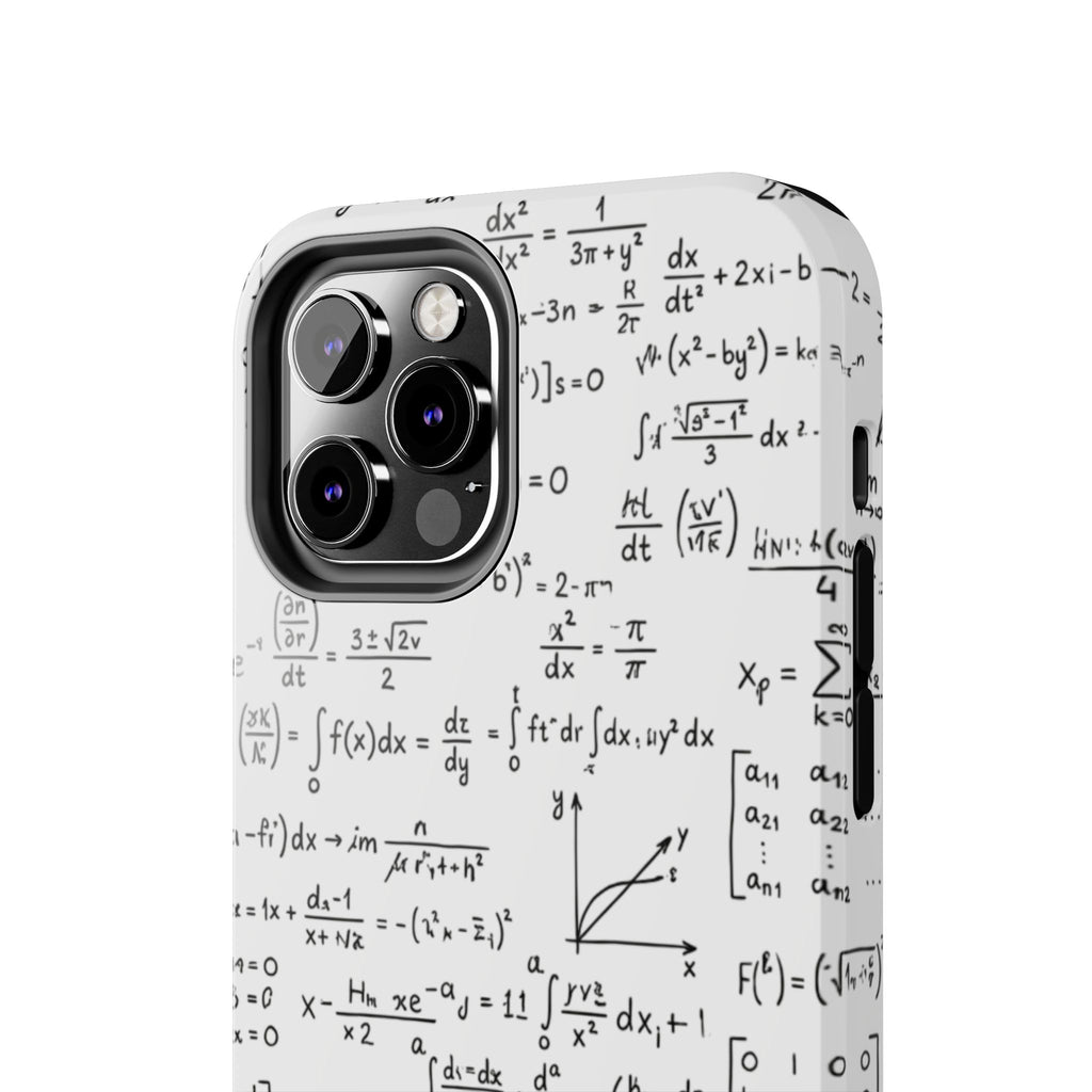 NO003 Math Equations Tough Phone Case — Vintage Handwritten Formula Protective Cover