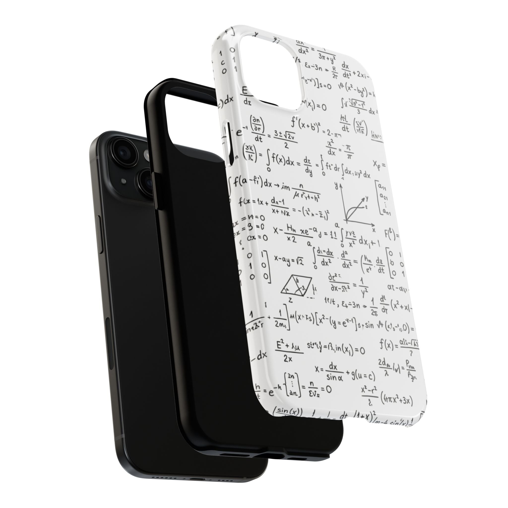 NO003 Math Equations Tough Phone Case — Vintage Handwritten Formula Protective Cover