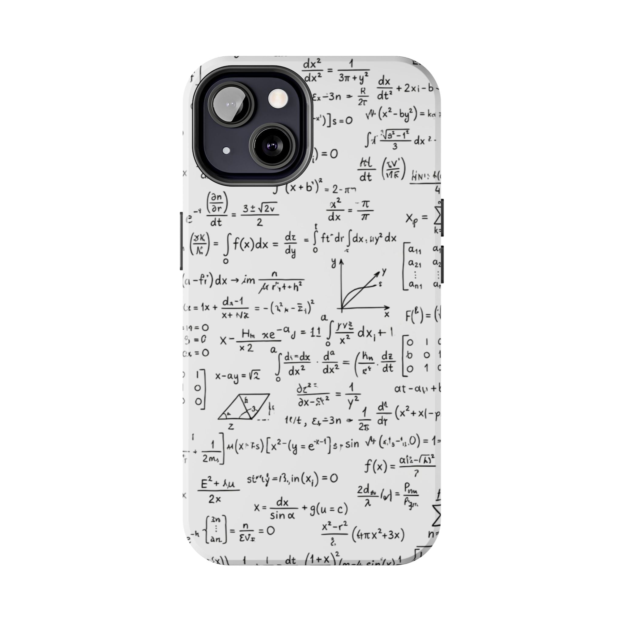 NO003 Math Equations Tough Phone Case — Vintage Handwritten Formula Protective Cover