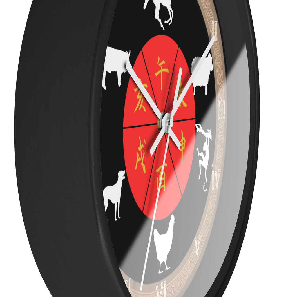 Zodiac Animal Wall Clock, Chinese Zodiac Clock, Unique Home Decor, Gift for Astrology Lovers, Office Wall Art, Feng Shui Decor