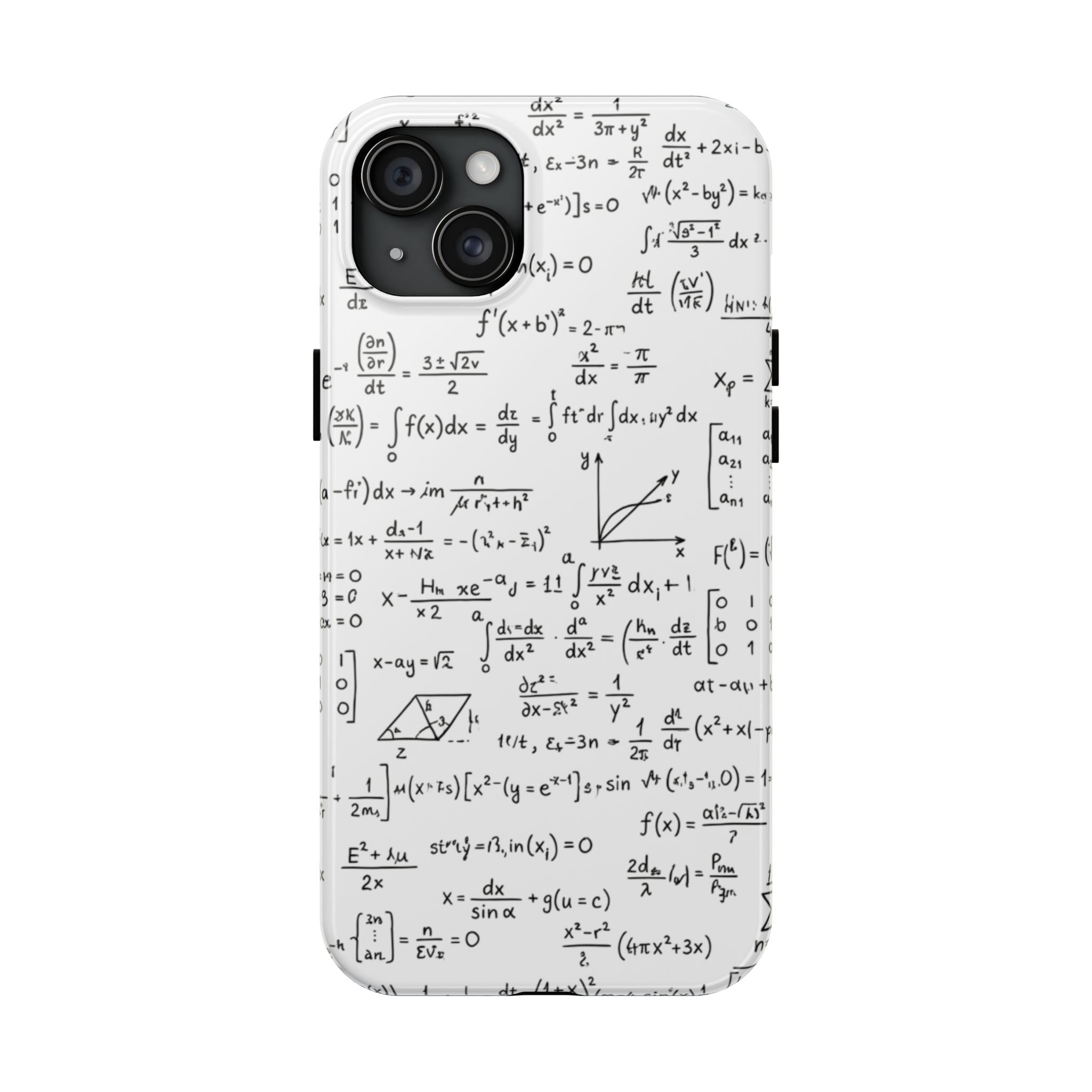 NO003 Math Equations Tough Phone Case — Vintage Handwritten Formula Protective Cover