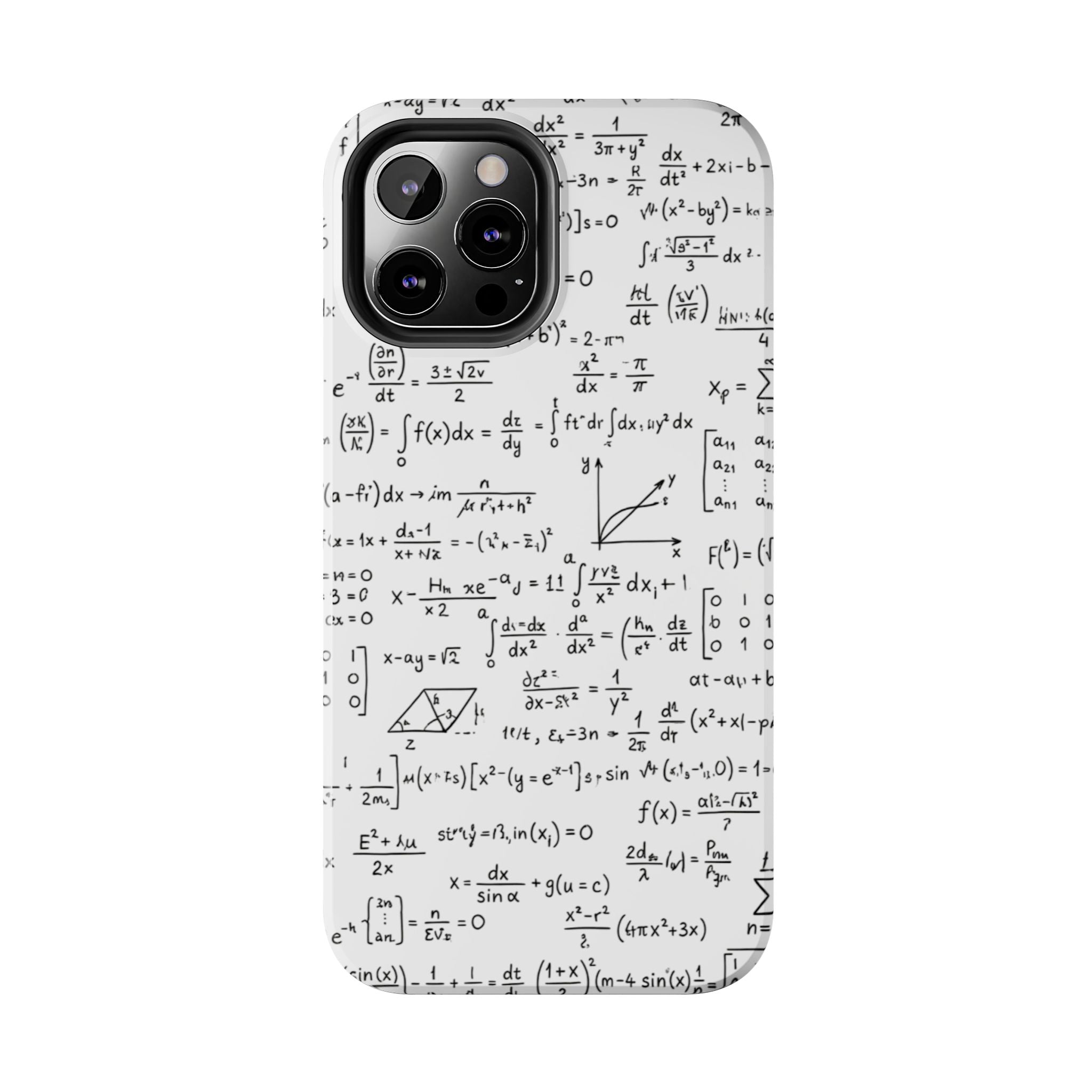 NO003 Math Equations Tough Phone Case — Vintage Handwritten Formula Protective Cover